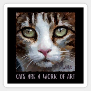 Cats are a work of art - artistic cat - soulful tabby kitty art Sticker